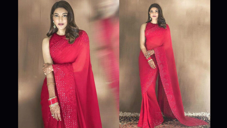 Spicy Hot: Kajal Aggarwal, Hansika Motwani & Anushka Shetty’s hottest red saree avatars that you must have in your wardrobe - 0