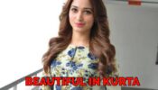 Tamannaah Bhatia Looks Very Elegant In Long Kurti In Green And Blue Floral Print Pairing With Jeans, See Here