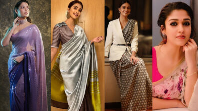 Tamannaah Bhatia, Pooja Hegde, Keerthy Suresh and Nayanthara’s hottest looks in embellished designer saree that will make you sweat