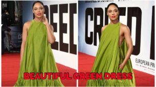 Tessa Thompson Slays In Green Oversized Dress On Red Carpet, Have A Look