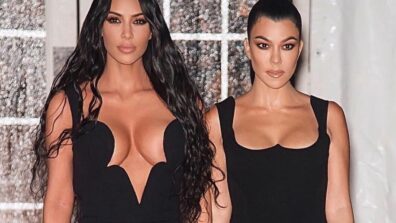 Throwback: Take A Look As Kourtney Kardashian & Kim Kardashian Pose In Similar Vintage Gown: Who Wore It Best?