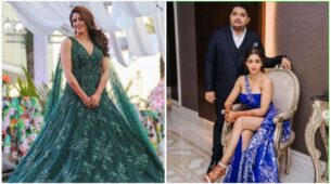 Neha Pendse Looks Glamorous In Her Engagement Forest Green Gown, See Picture