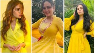 Amruta Khanvilkar Looks Beautiful In Bright Yellow Outfit