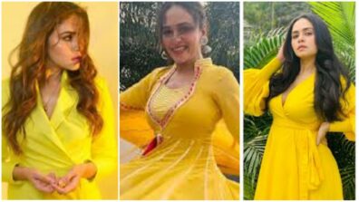 Amruta Khanvilkar Looks Beautiful In Bright Yellow Outfit