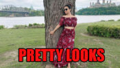 Adaa Khan In Wine Floral Skirt With Off-Shoulder Floral Crop Top, Looks Pretty: Yay/Nay?
