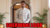 Arjun Rampal Gave Stylish Fashion Look In White Sherwani With Black Floral Print