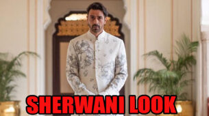 Arjun Rampal Gave Stylish Fashion Look In White Sherwani With Black Floral Print