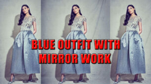 Athiya Shetty Looks Graceful In Pastel Blue Shiny Outfit With Mirror Work, See Photos