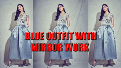 Athiya Shetty Looks Graceful In Pastel Blue Shiny Outfit With Mirror Work, See Photos