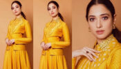 Beautiful Diva Tamannaah Bhatia Looked Gorgeous In Yellow Kurta And Jacket With Minimal Jewelry, See Here