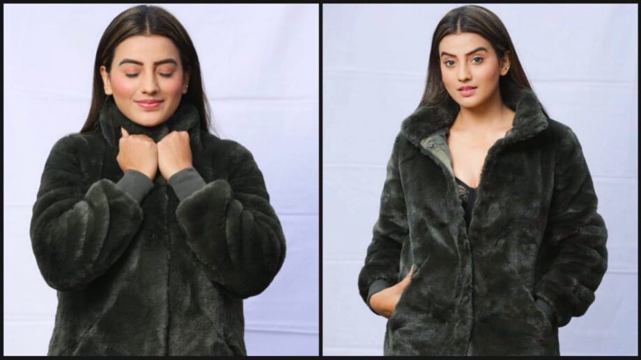 Black Fur Jacket Looks Of Akshara Singh 358932