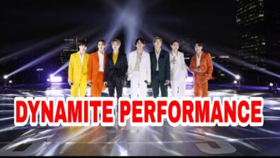 BTS perform “DYNAMITE” at the 2021 Grammy Awards