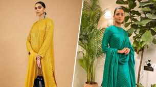 Deepika Padukone In A Mustard Suit or Alia Bhatt In Peacock Green Suit: Rate the Best Sabyasachi Suit?