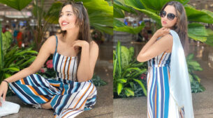 Desi Babe: Ashi Singh looks resplendent in latest blue printed jumpsuit, fans can’t stop crushing