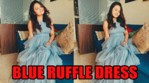 Devoleena Bhattacharjee Looks Pretty Cute In One-Shoulder Pastel Blue Ruffle Dress