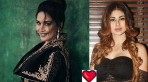 Dhak Dhak Girl feelin: Madhuri Dixit Nene looks super hot in designer shimmery outfit; Mouni Roy shares hearts