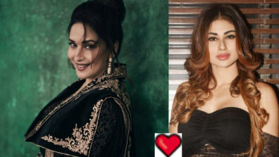 Dhak Dhak Girl feelin: Madhuri Dixit Nene looks super hot in designer shimmery outfit; Mouni Roy shares hearts