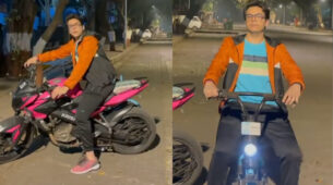 Dhoom Machale: Taarak Mehta Ka Ooltah Chashmah’s Raj Anadkat aka Tapu shows his bike swag, fans love his cool dude look