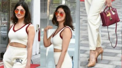 Divya Khosla Kumar In All White With Red Hand Bag Looks Fabulous