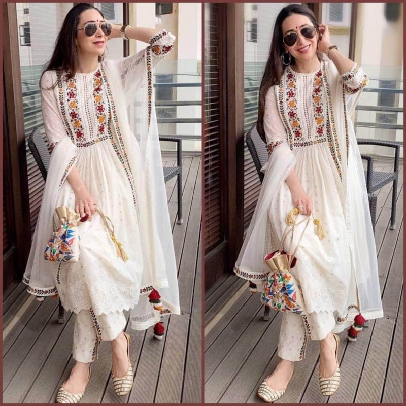 From Tara Sutaria To Karisma Kapoor: See How They Gorgeously Pulled Off Salwar Kameez Look And Heavy Jewellery For Elevated Looks - 2