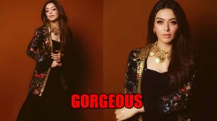 Hansika Motwani Looks Gorgeous In Floral Printed Jacket With Black Lehenga, See Here