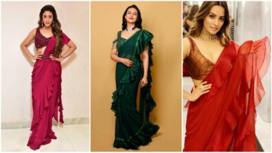 Hiba Nawab vs. Divyanka Tripathi vs. Anita Hassanandani: Which diva slayed the ruffle saree flawlessly? Vote here