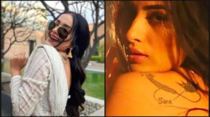 Instagram Looks Of Sara Gurpal Showing Off Her Back Tattoo
