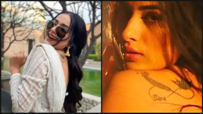 Instagram Looks Of Sara Gurpal Showing Off Her Back Tattoo