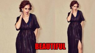 Kalki Koechlin Looked Beautiful In Metallic Thigh Slit Dress Flaunting Her Baby Bump 