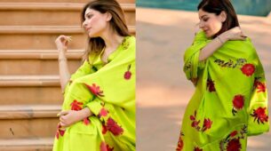 Kanika Kapoor Looks Dazzling Hot In Parrot Green Outfit With Floral Print: See Pictures