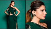 Kanika Kapoor Looks Drop Dead Gorgeous In Bottle Green Saree Drape With Beautiful Embellished Blouse, See Here