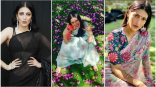 Shruti Haasan Looks Gorgeous In Floral Sarees, Go Check Here