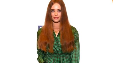 Katherine Langford Looks Charming In Green And Brown Checked Outfit
