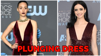 Krysten Ritter In Plunging Dress Vs Emmy Rossum In Plunging Dress: Whose Looks Make You Go Crazy?