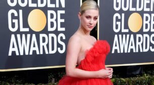Lili Reinhart Looks Like A Princess In Red Gown At Golden Globes 2019