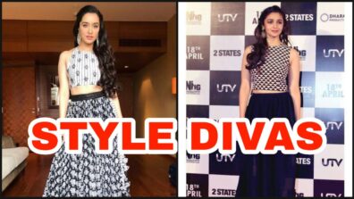 Looks Of Shraddha Kapoor And Alia Bhatt In Crop Top With Flare Skirt