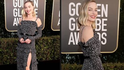 Margot Robbie Looked Stunning In Black Dress With High Leg Slit At 2021 Golden Globes, See Picture