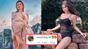 Aashka Goradia looks hot in shimmer gown, Mouni Roy feels the heat