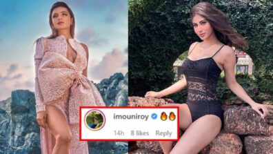 Aashka Goradia looks hot in shimmer gown, Mouni Roy feels the heat