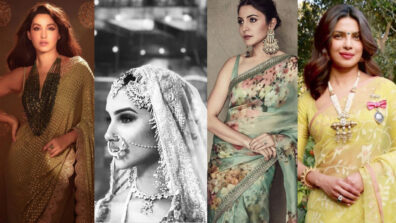 Nora Fatehi Vs Tara Sutaria Vs Anushka Sharma Vs Priyanka Chopra: Which B-Town diva carries embellished jewellery look best with ethnic saree?