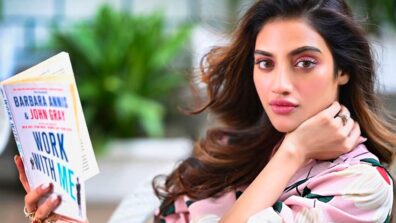 Nusrat Jahan Looks Very Charming And Beautiful In Pastel Pink Formals With Floral Top