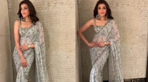 Oh So Hot: Kajal Aggarwal looks like a resplendent diva in shimmery designer saree, fans can’t stop crushing