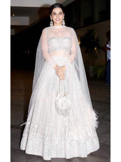 Pantsuit Vs Embellished Lehenga Vs Heavy Saree Vs Dhoti Kurta: Which Look Of Taapsee Pannu Is Striking Hot? Vote Here - 1