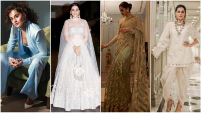 Pantsuit Vs Embellished Lehenga Vs Heavy Saree Vs Dhoti Kurta: Which Look Of Taapsee Pannu Is Striking Hot? Vote Here