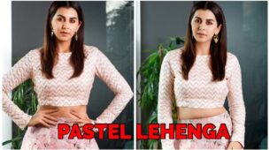 Pastel Pink Crop Top With Pastel Pink Floral Lehenga: Nikki Galrani Look Super Fascinating, See Here