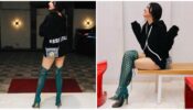 Pretty Divya Khosla’s Fashion Statement In Unique Style: Paired Hoodie With Thigh Length Green Boots