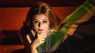 Priyamani Raj Looks Mesmerizing In Black And Green Saree With Matching Bangles, See Photos Here