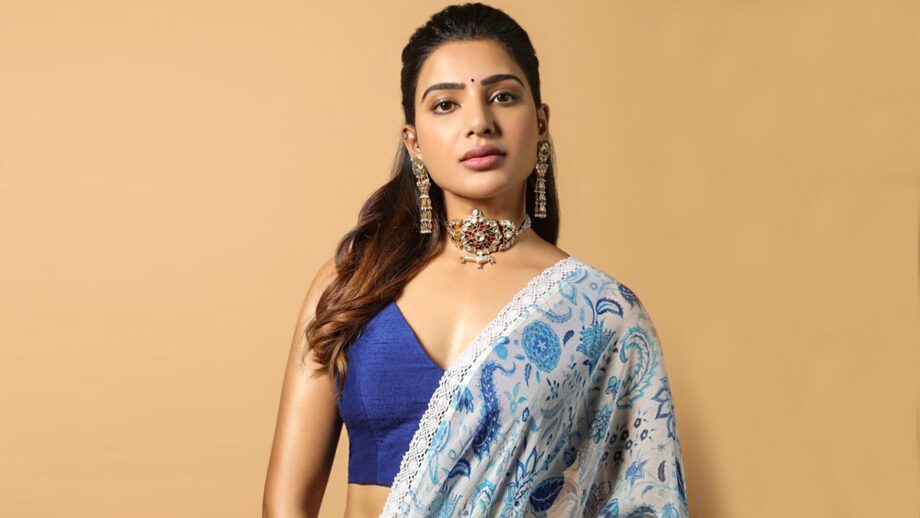 Samantha Akkineni Looks Gorgeous In Blue Floral Printed Lehenga With Navy Blue Choli, See Here - 1