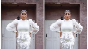 Sapna Choudhary Looked Bright as Sunshine in Her Latest White Crop Top with Silver Shining Skirt!
