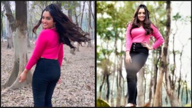 See Hottie Amrapali Dubey In Pink Top And Black High Waist Jeans